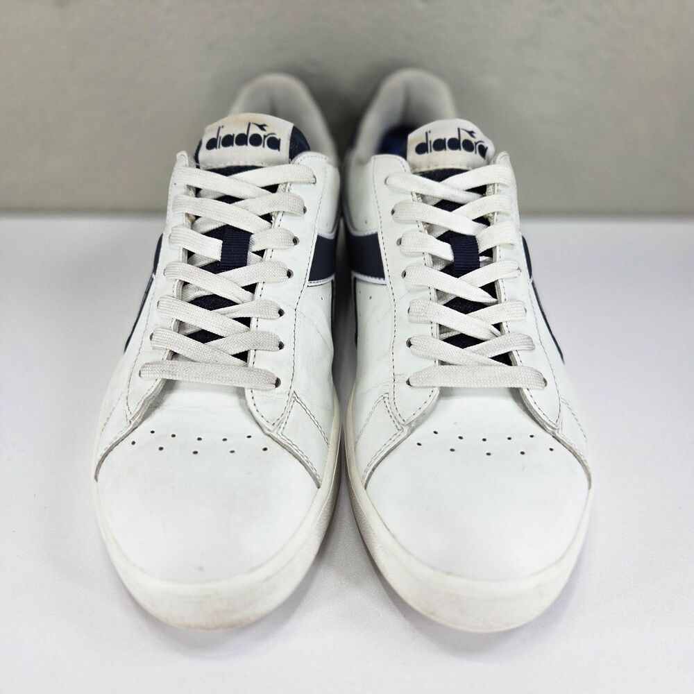 Diadora Game P DEN White Navy Retro Sneakers Mens Sz 8.5 - Picture 2 of 7